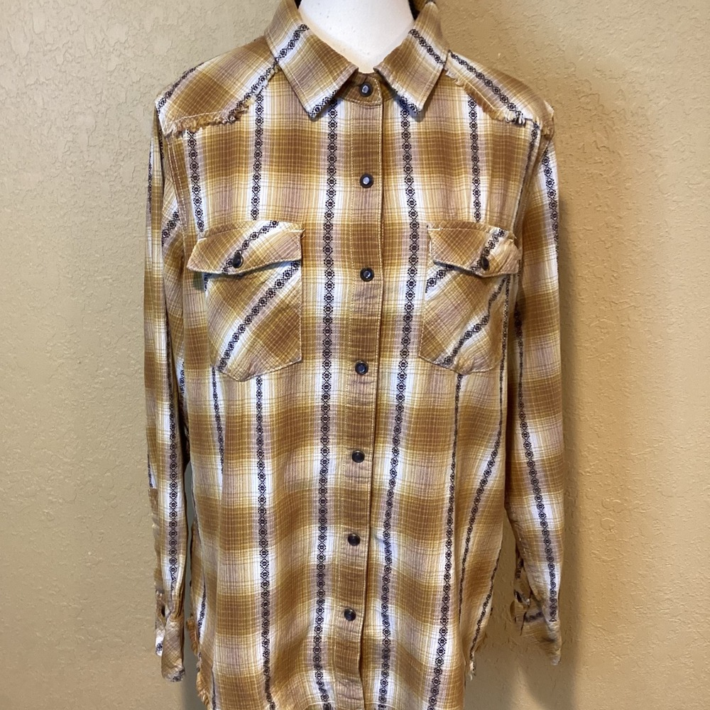 Legendary‎ Stockyards Women's Plaid 100% Cotton Pearl Snap Shirt, Size Large